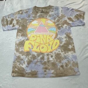Pink Floyd Dark Side of the Moon Graphic Band Tee C Life Group Brand TieDyed Med